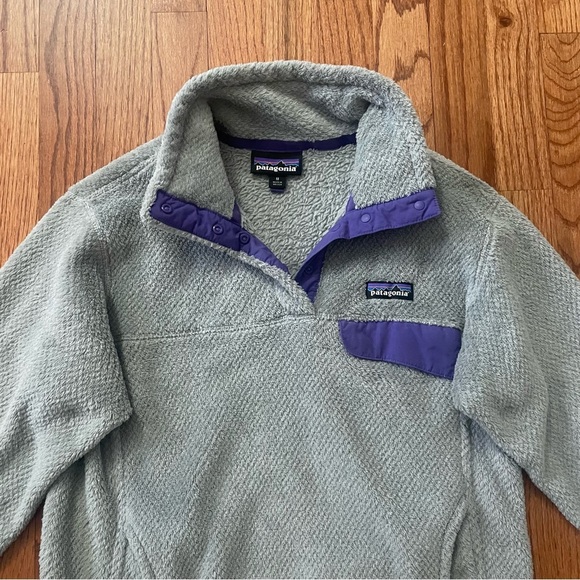 Patagonia Retool Snap-T Fleece Pullover in Gray and Purple size M - Picture 4 of 14